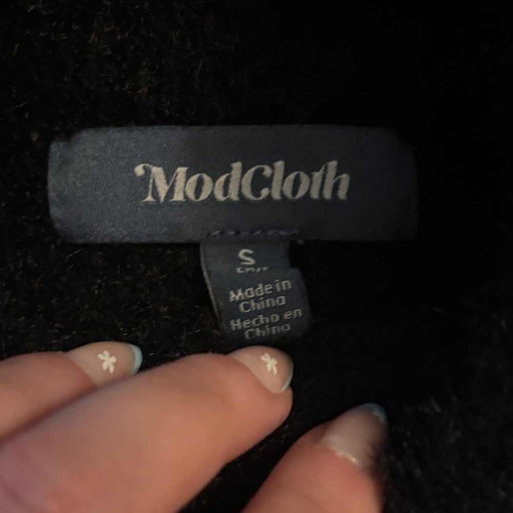 Modcloth Black Multicolor Patterned Sweater Dress… - image 3